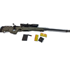 اسباب بازی تفنگ تک تیرانداز پوکه پران نیمه فلزی تیر اسفنجی مدل AWM_ اسباب بازی تفنگ 